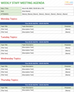 Free Blank Childcare Staff Meeting Minutes Template Pdf