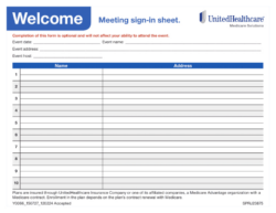 Free Blank Community Meeting Sign In Sheet Template Excel