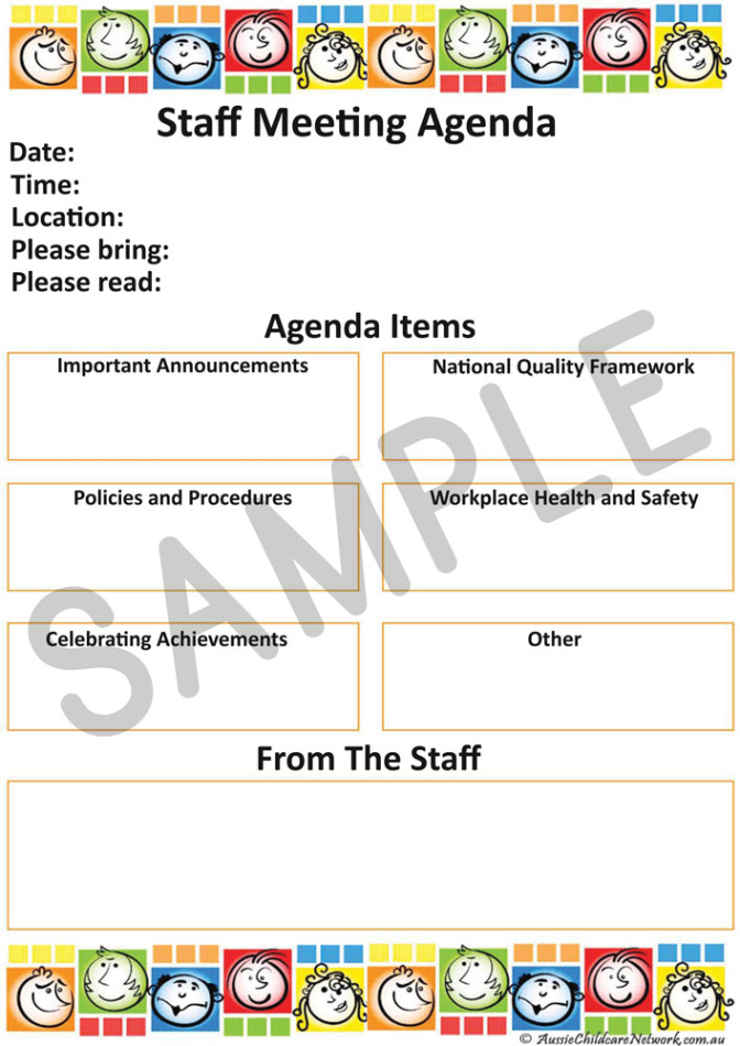 Free Editable All Staff Meeting Template Word