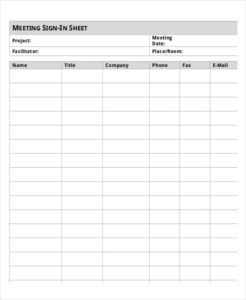 Free Editable Business Meeting Sign In Sheet Template Example