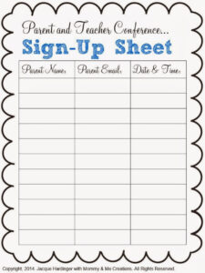 Free Editable Meet The Teacher Sign In Sheet Template Doc