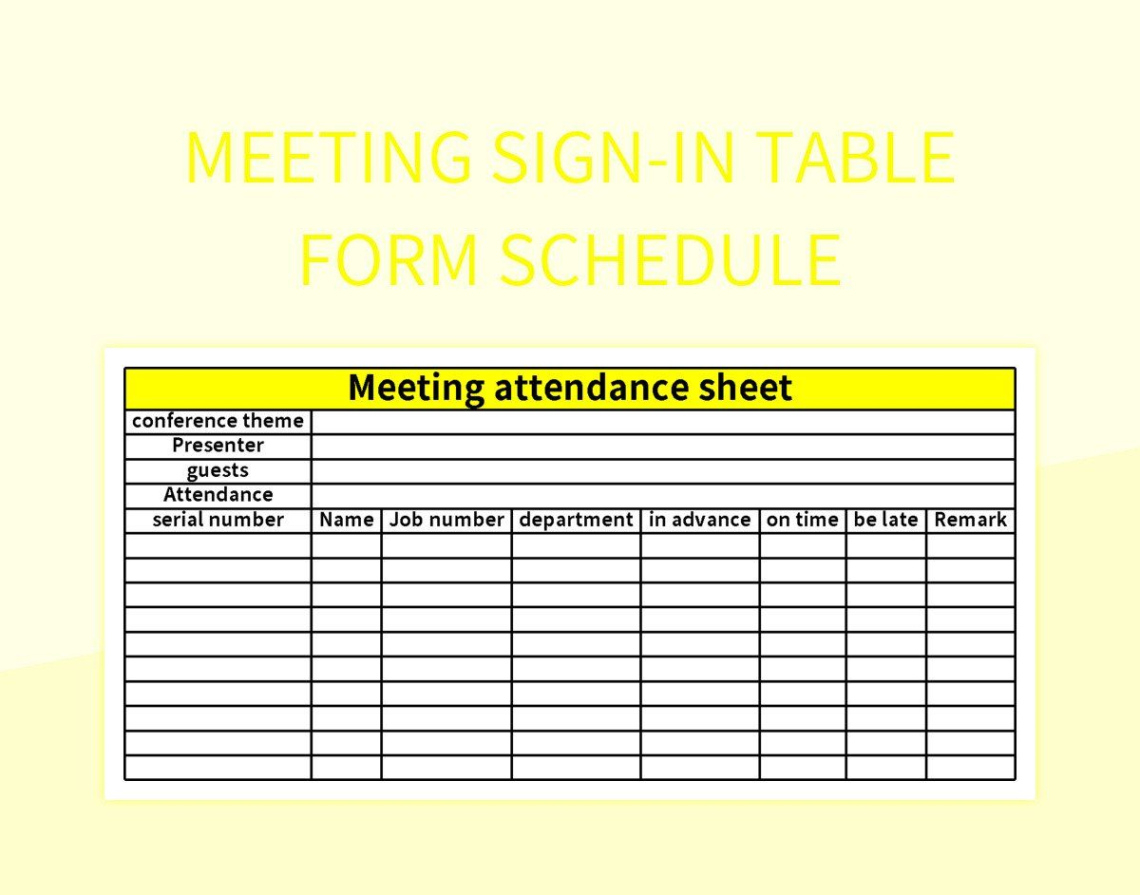 Free Editable Pto Meeting Sign In Sheet Template