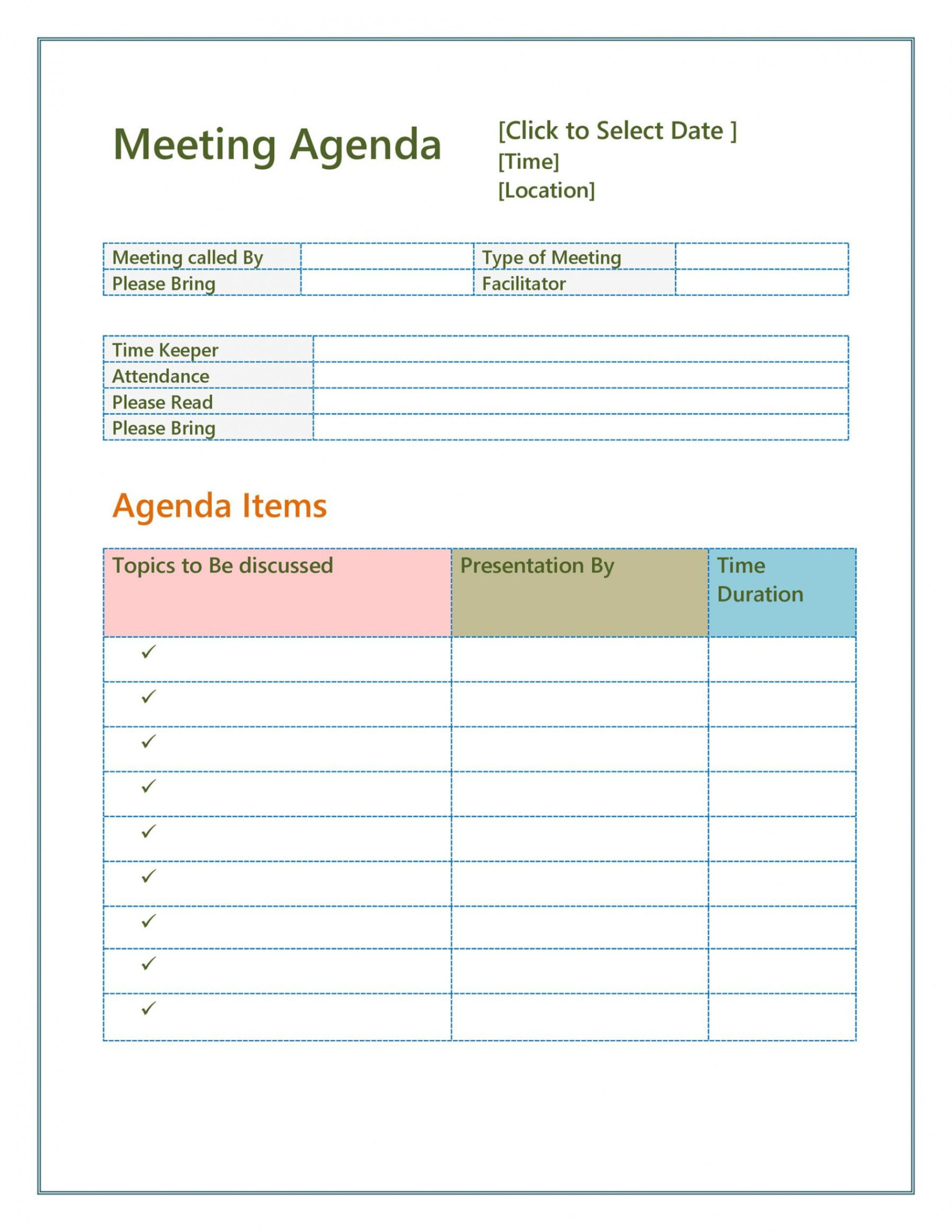 Free Editable Salon Staff Meeting Template Word