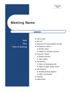 Free Editable Sports Club Committee Meeting Agenda Template Word