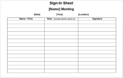 Free Printable Community Meeting Sign In Sheet Template