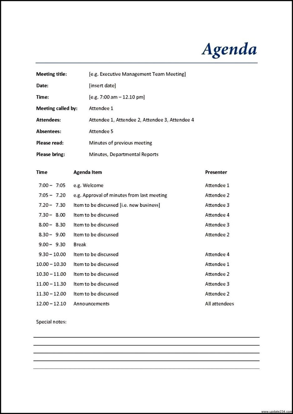 Free Printable Dental Office Staff Meeting Template