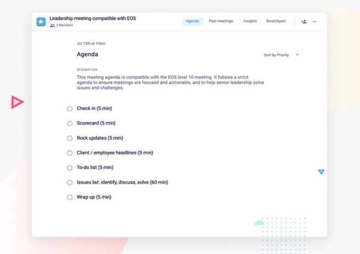 Free Printable Eos Level 10 Meeting Template Pdf