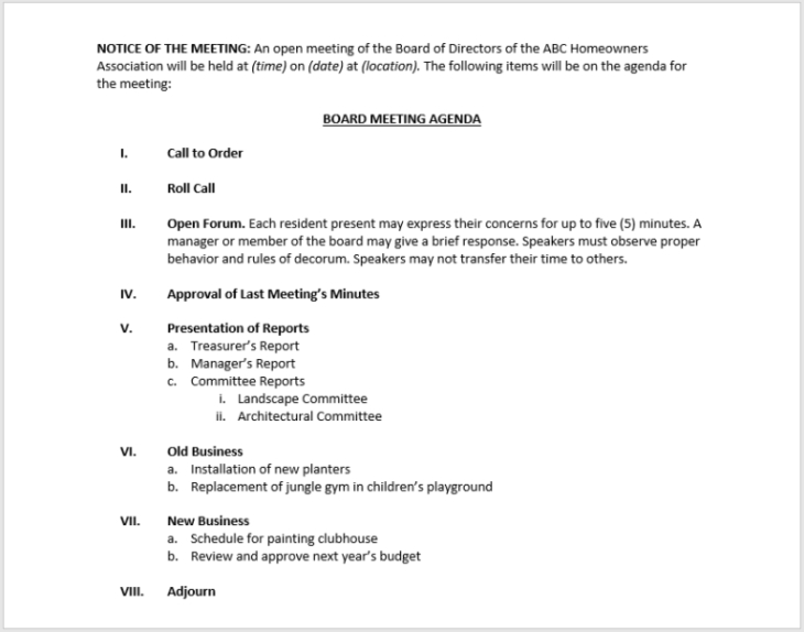 Free Printable Hoa Meeting Sign In Template Excel