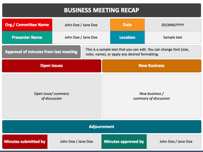 Free Printable Sales Meeting Recap Template