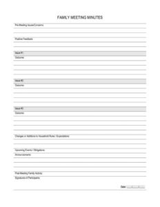 Free Sample Childcare Staff Meeting Minutes Template Excel