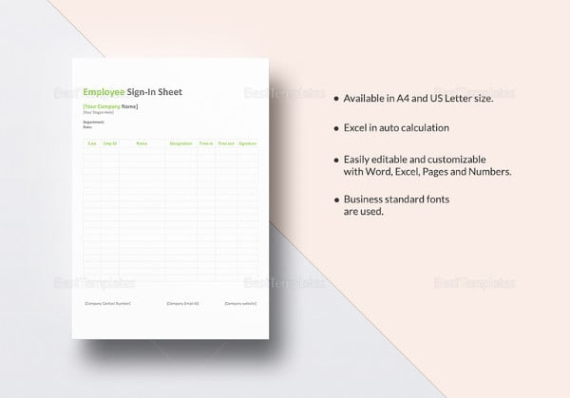 Free Sample Employee Meeting Sign In Sheet Template Sample