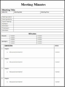 Free Sample Employment Equity Committee Meeting Minutes Template