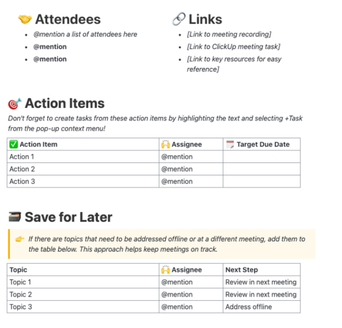 Free Sample Meeting Summary Action Items Template Doc