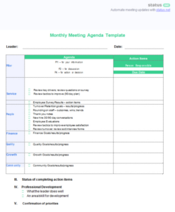 Printable Action Items Meeting Minutes Template Pdf