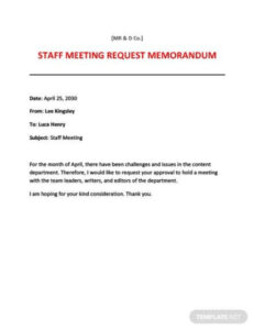 Printable Mandatory Staff Meeting Template