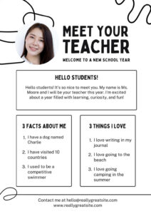 Printable Meet The Teacher Assistant Template Sample