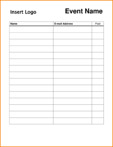 Printable Pta Meeting Sign In Sheet Template