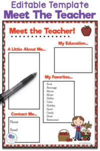 Printable Virtual Meet The Teacher Template