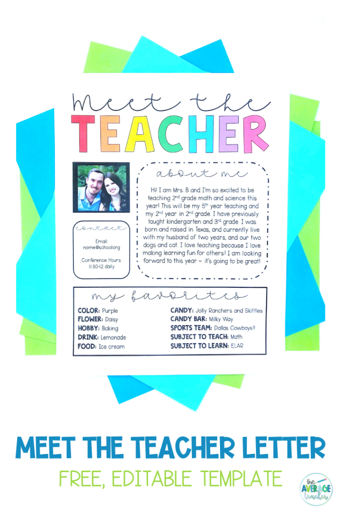 Sample Bilingual Meet The Teacher Template Excel