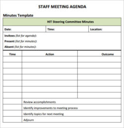 Sample Childcare Staff Meeting Minutes Template Excel