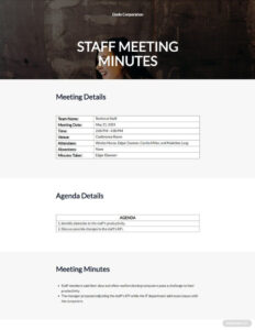 Sample Church Staff Meeting Template Excel