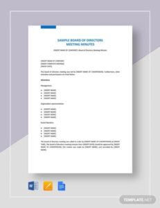 Sample Corporate Board Of Directors Meeting Minutes Template Pdf