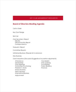 Sample Corporate Board Of Directors Meeting Minutes Template Sample