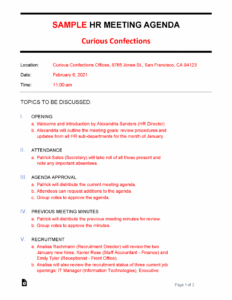 Sample Employment Equity Committee Meeting Minutes Template