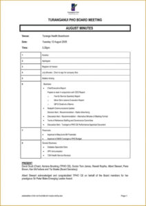 Sample First Meeting Minutes Nonprofit Template Pdf