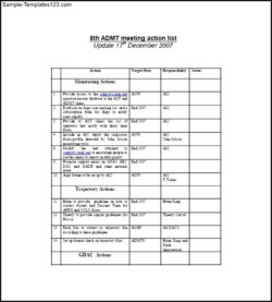 Sample Meeting Summary Action Items Template