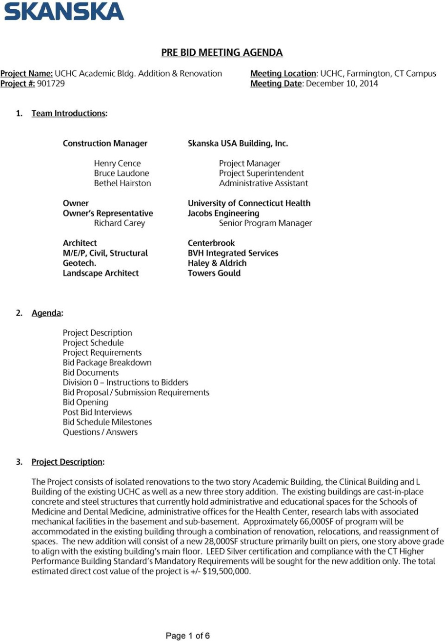 Sample Pre Bid Meeting Sign In Sheet Template