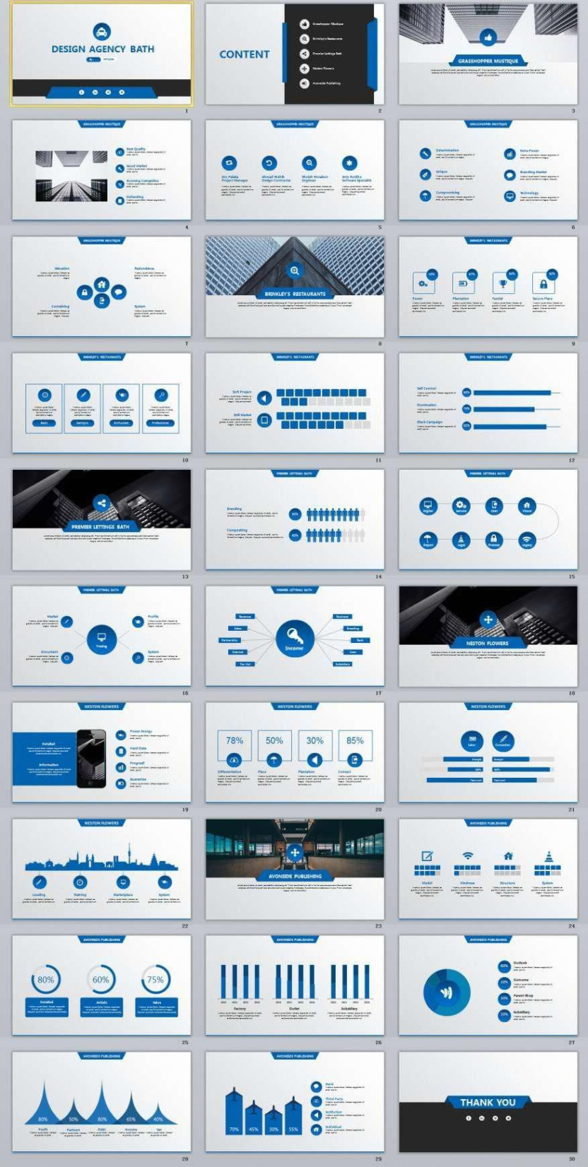 30 Blue Lowpoly Design Powerpoint Templates  Powerpoint Design Blue And White Presentation Template Word