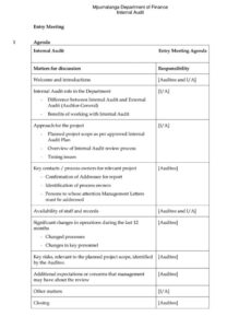 Blank Audit Committee Meeting Minutes Template Doc