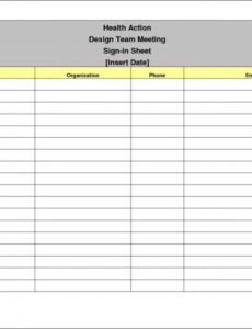 Blank Board Meeting Sign In Sheet Template