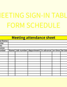 Blank Board Meeting Sign In Sheet Template Pdf