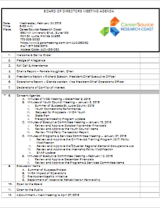 Blank Board Of Directors Meeting Template Pdf