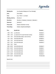 Editable Advisory Committee Meeting Minutes Template Sample