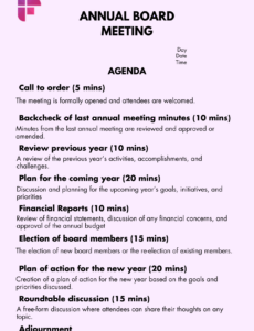 Editable Association Board Meeting Minutes Template Sample