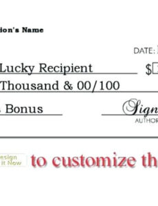 Editable Big Check Template  Carlynstudio Big Check For Presentation Template