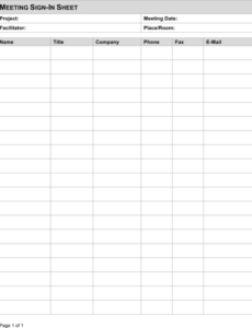 Editable Board Meeting Sign In Sheet Template Example