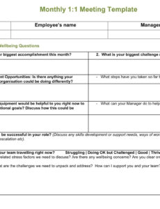 Editable First One On One Meeting With Employee Template Sample