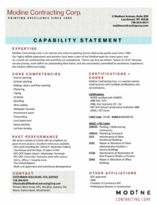 editable sba capability statement template construction company capability statement template doc