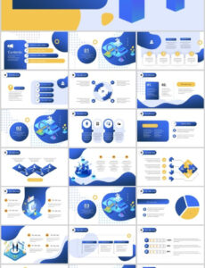 Free 25D Flat Business Powerpoint Templates  Business Ppt Templates Powerpoint Templates Blue And Yellow Presentation Template Sample