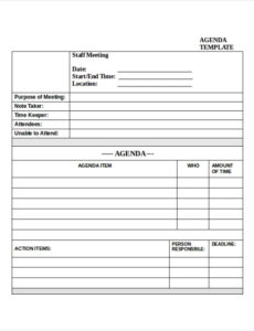 Free Blank All Staff Meeting Template