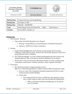 Free Blank Annual Corporate Meeting Minutes For Single Owner Template Pdf