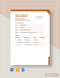 Free Blank Annual Corporate Meeting Minutes Template Doc