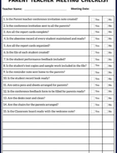 Free Blank Beginning Of The Year Teacher Goal Meeting Template Example