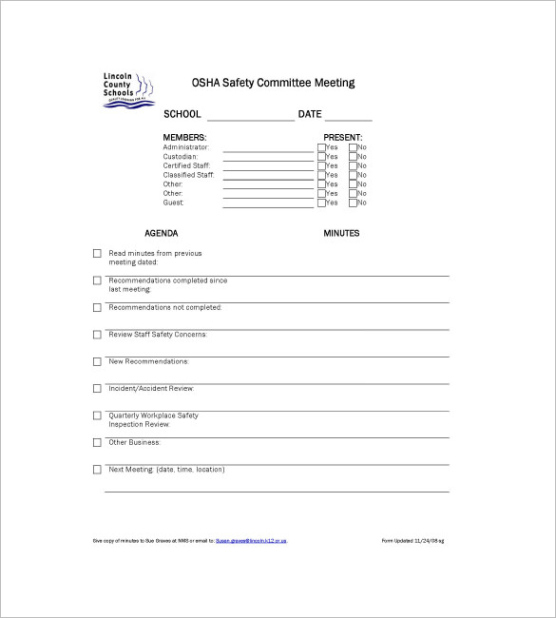 Free Blank Board Meeting Committee Report Template Example