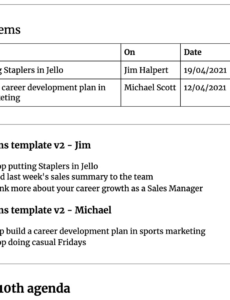 Free Blank Supervisor One On One Meeting Template Word