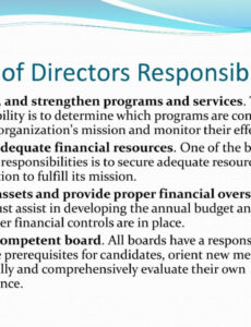 Free Board Of Directors Roles And Responsibilities Template Board Of Directors Presentation Template Word